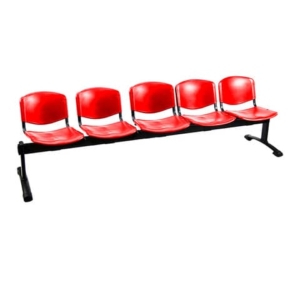 Panca 5 posti attesa Unisit Dado D5P5P - PPL rosso D5P5P/RO