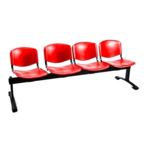 Panca 4 posti attesa Unisit Dado D5P4P - PPL rosso D5P4P/RO