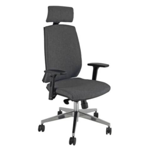 Sedia operativa girevole Unisit Larissa LR1SB con poggiatesta - rivestimento fili di luce grigio scuro - LR1SB/F14