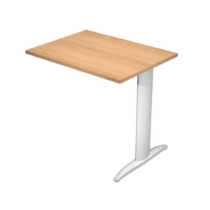 Allungo diretto con fianco metal a T 80x60xH.72 cm faggio Presto gamba grigio alluminio 9006 - ALL-PRM-6-AA