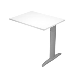 Allungo diretto con fianco metal a T 80x60xH.72 cm bianco Presto gamba antracite opaco 7016 - ALL-PRM-3-AF