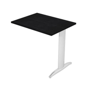 Allungo diretto con fianco metal a T 80x60xH.72 cm nero venato frassino Presto gamba verniciata effetto cromato
