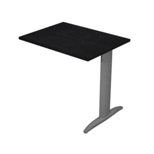 Allungo diretto con fianco metal a T 80x60xH.72 cm nero venato frassino Presto gamba antracite opaco 7016 -