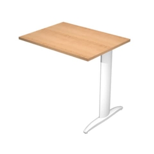 Allungo diretto con fianco metal a T 80x60xH.72 cm faggio Presto gamba bianco opaco 9010 - ALL-PRM-6-AN