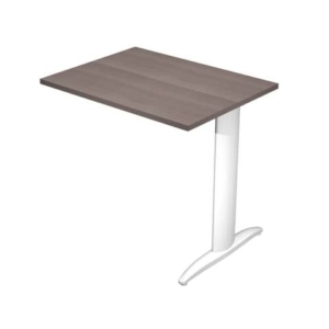 Allungo diretto con fianco metal a T 80x60xH.72 cm frassino toscano Presto gamba bianco opaco 9010 - ALL-PRM-F-AN