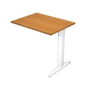 Allungo diretto con fianco metal a T 80x60xH.72 cm noce chiaro Presto gamba bianco opaco 9010 - ALL-PRM-4-AN