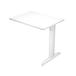Allungo diretto con fianco metal a T 80x60xH.72 cm bianco Presto gamba grigio alluminio 9006 - ALL-PRM-3-AA
