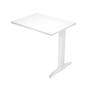 Allungo diretto con fianco metal a T 80x60xH.72 cm bianco Presto gamba verniciata effetto cromato -