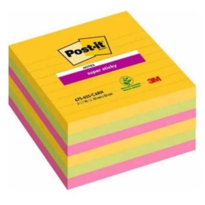 Foglietti Post-it® Super Sticky Notes Carnival a righe assortiti conf. 6 blocchetti da 90 ff - 675-SS6CAR-EU