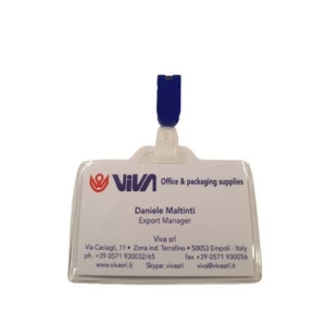 Portanome in pvc Viva aggancio-cartoncino conf. 100pz 95x60 mm 145+150PL