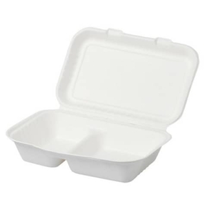 Menù Box in polpa di cellulosa Dopla Professional - 2 scomparti bianco - conf. 50 pz - 20217