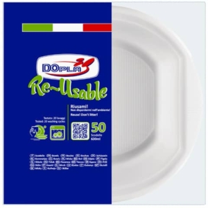 Scodelle in PS Dopla Reusable 630 ml bianco - conf. 50 pz - 8157