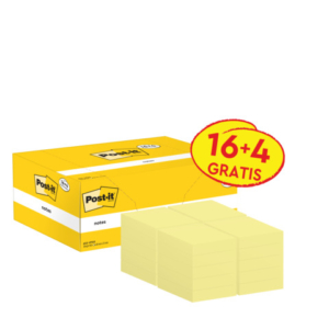 Foglietti riposizionabili Post-it® Notes giallo Canary? 38x51 mm Value Pack 16+4 blocchetti GRATIS - 653-VP20