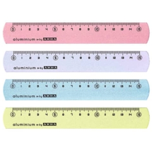 Righelli in alluminio 15 cm Arda colori assortiti in conf. da 24 pz - 17815COLBAR