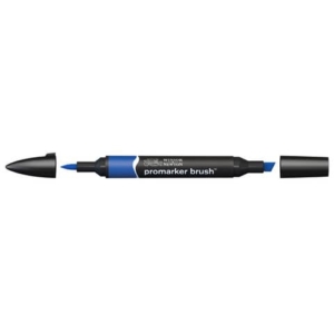 Pennarelli Winsor&Newton Promarker Brush doppia punta scalpello-pennello - royal blue V264 - 0204045