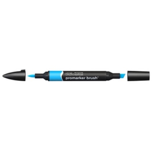 Pennarelli Winsor&Newton Promarker Brush doppia punta scalpello-pennello - cyan C847 - 0204207