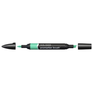 Pennarelli Winsor&Newton Promarker Brush doppia punta scalpello-pennello - mint green G637 - 0204223