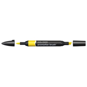 Pennarelli Winsor&Newton Promarker Brush doppia punta scalpello-pennello - canary Y367 - 0204166