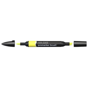Pennarelli Winsor&Newton Promarker Brush doppia punta scalpello-pennello - lemon Y747 - 0204206
