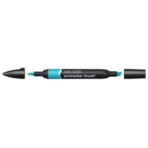 Pennarelli Winsor&Newton Promarker Brush doppia punta scalpello-pennello - turquoise C247 - 0204654