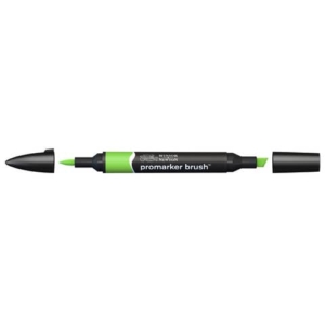 Pennarelli Winsor&Newton Promarker Brush doppia punta scalpello-pennello - bright green G267 - 0204069