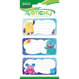 Etichette adesive scuola Lebez MySticky soggetto fantasy - fantasie assortite - A4090