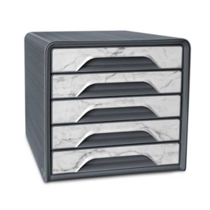 Cassettiera a 5 cassetti Cep 360x288xH.270 mm marmo grigio 1071111611