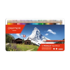 Matite colorate acquerellabili Carand'Ache Prismalo scatola di metallo 40 colori assortiti - 999.340