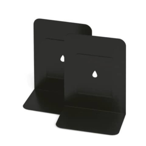 Reggilibri in metallo Lebez in conf. da 2 pezzi - nero - 088-N