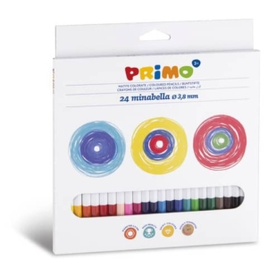 Matite colorate esagonali Primo minabella laccate - Ø 3,8 mm in conf. da 24 colori assortiti - 523MINAB24