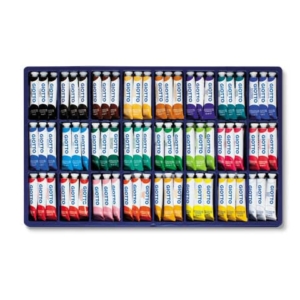 Tempera Giotto Extra ultrafine in tubetto 12 ml - in vetrinetta da 144 colori assortiti - F35250000