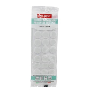 Feltrino adesivo tondo Emi Ø 28 mm - bianco - conf. da 24 pezzi - 8509075
