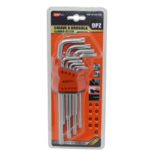Kit di chiavi a brugola assortite Emi - puntale tork - conf. da 9 pezzi - 8100157