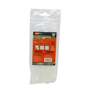 Fascette fermacavo in nylon Emi - 150x2,5 mm - colore bianco - conf. 100 pezzi - 8107756