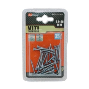 Viti per legno argentate Emi - 30x3,5 mm - conf. da 35 pezzi - 8101485