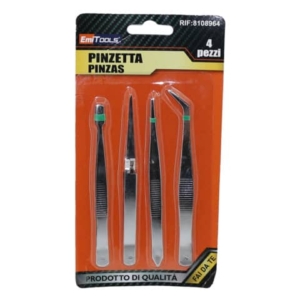 Pinzette di precisione Emi in acciaio - conf. da 4 pezzi 8108964