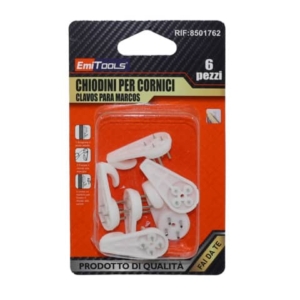 Ganci per quadri Emi in plastica - bianco - conf. 6 pezzi - 8501762