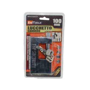 Lucchetto in acciaio di sicurezza Emi chiusura a pistone - 100x20x55 mm - 8100573