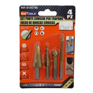 Punte coniche Emi per ferro/alluminio conf. da 4 pezzi - 8100788