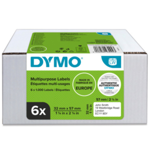 Etichette multiuso DYMO LW bianche conf. 6 pezzi da 1000 etichette 57x32 mm - 2093094