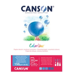 Album da disegno Canson Colorline® A4 150 g/m² 25 ff assortimento Acqua C31074P002