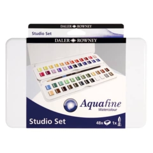 Acquerelli Daler Rowney Aquafine Studio Set - 48 mezzi godet + pennello - D131900201