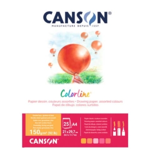 Album da disegno Canson Colorline® A4 150 g/m² 25 ff assortimento Fuoco C31074P001