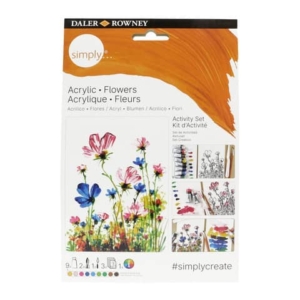 Set activity pittura con colori acrilici Daler Rowney Simply fiori D126500112
