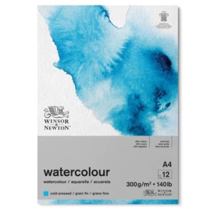 Blocco collato di carta per acquerello Winsor&Newton formato A4 300 gr - 12 fogli - 6667006