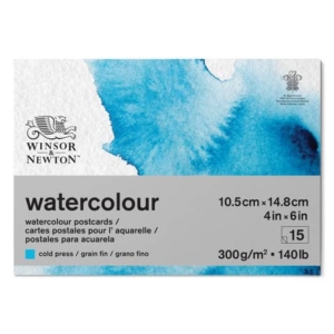 Blocco collato di carta per acquerello Winsor&Newton formato 10x15 cm 300 g - 15 fogli - 6667009