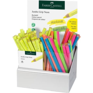Espositore 72 matite-evidenziatori Jumbo Grip Neon Faber-Castell colori assortiti 114873