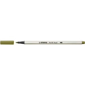 Pennarello Stabilo Pen 68 brush - punta a pennello - M 1 mm verde muschio - 568/37