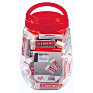 Gomma bianca Stabilo Legacy senza PVC conf. 60 pz 22x11x62 mm 118660