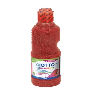 Tempera pronta Giotto glitter in flacone 250 ml rosso glitterato - F53120600